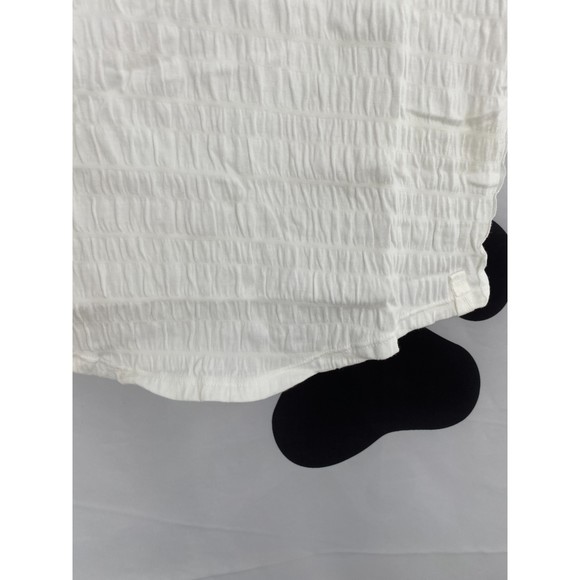 30 M Free People NWT Sugar Cube Crinkle Fabric Short Sleeve Tee Optic White Smal - Picture 5 of 12